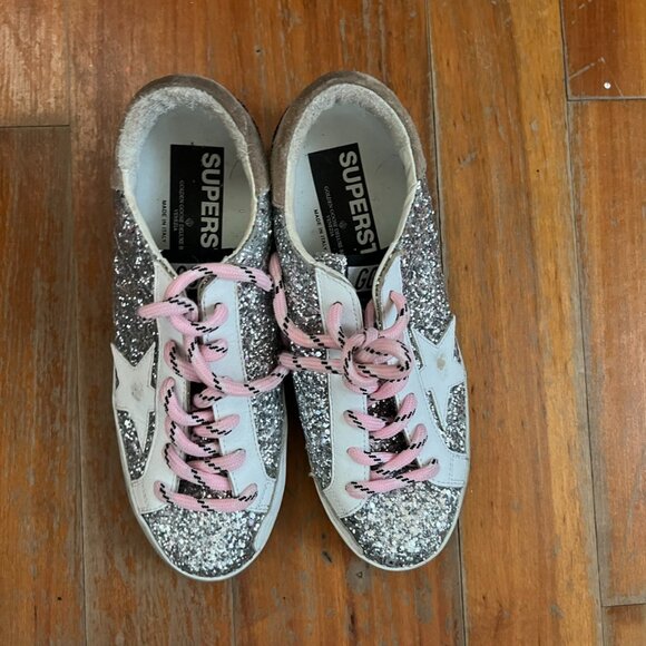 golden goose superstar sneaker SIZE 38 EU - silver glitter - Picture 10 of 16